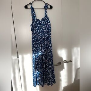 Floral Blue Midi Dress